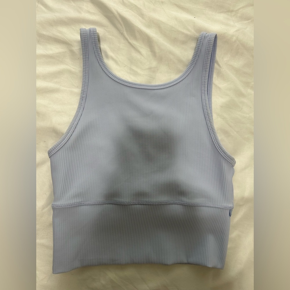Lululemon power pivot ribbed tank top pastel blue